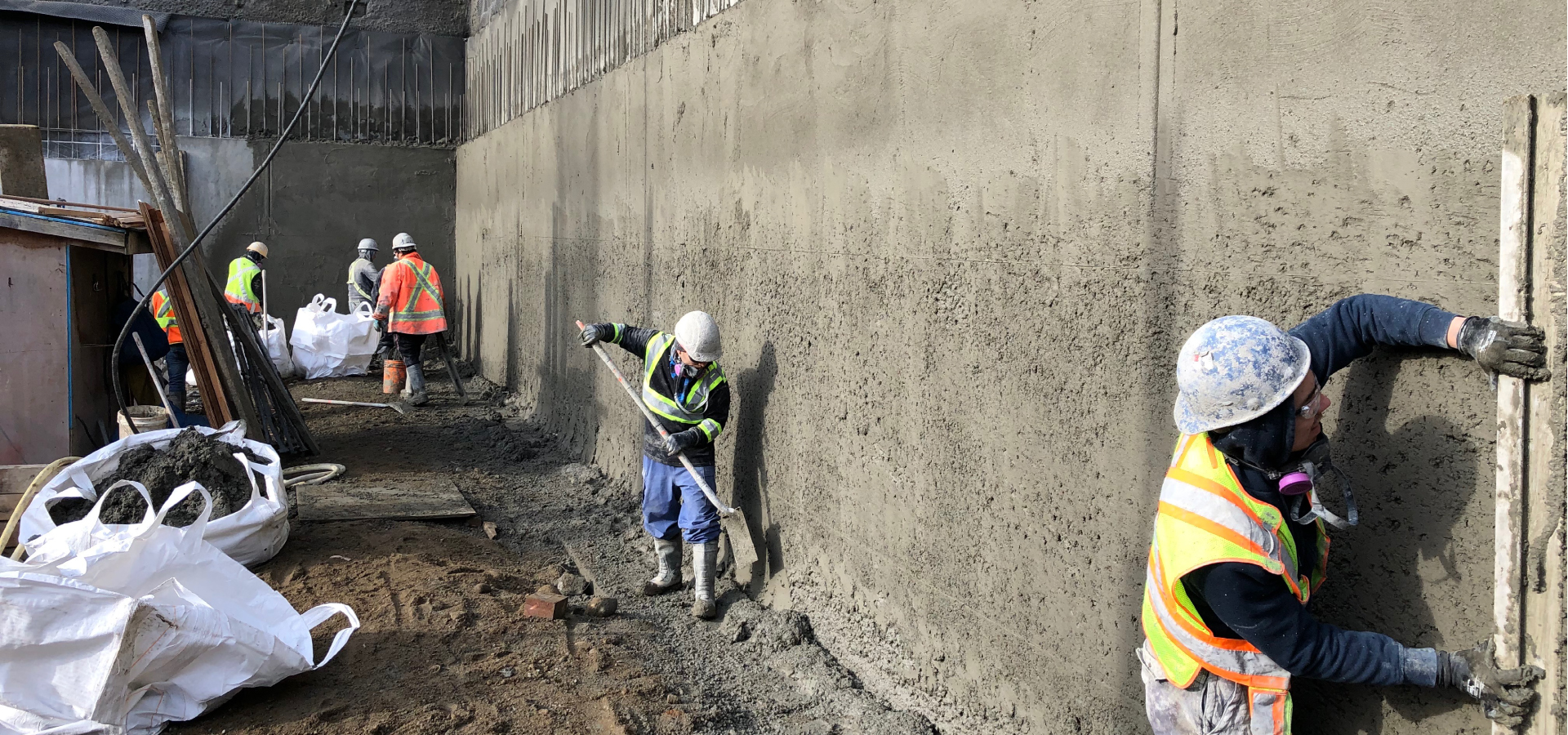 Workers working with concrete 2 - JC Shotcrete